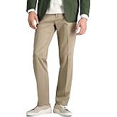 Haggar Mens Premium No Iron Khaki Straight Fit Flat Front Casual Pant