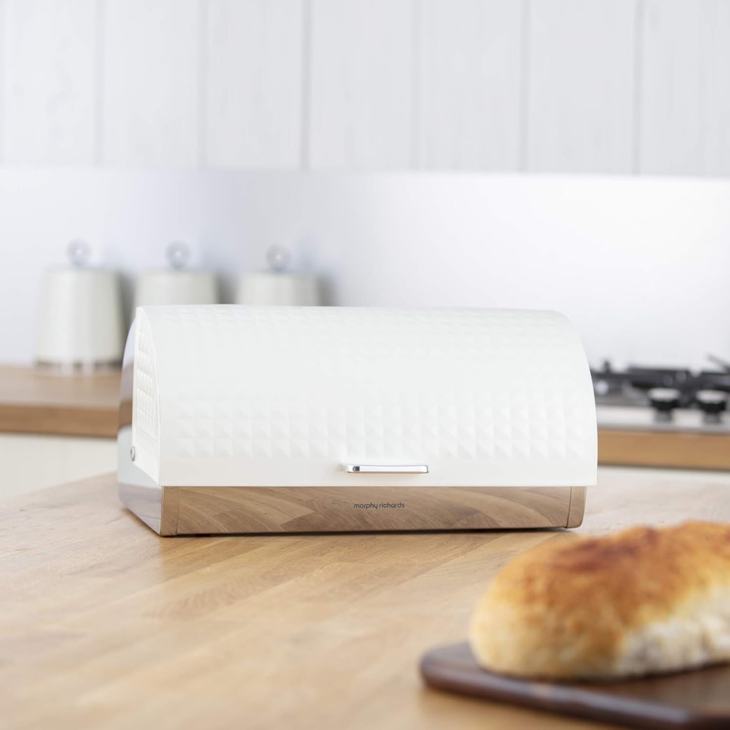 Morphy Richards Dimensions Roll Top Bread Bin in Ivory Cream 978052