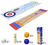 RAYNA GAMES 3 in 1 Tabletop Shuffleboard Bowling Curling Set 120x30cm view 3