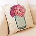Youngnet Pack of 4 Spring Throw Pillow Cover Watercolor Flower Bicycle Decor Decorative Cushion Cases Floral Farmhouse Spring Decorations for Home 18x18 inch