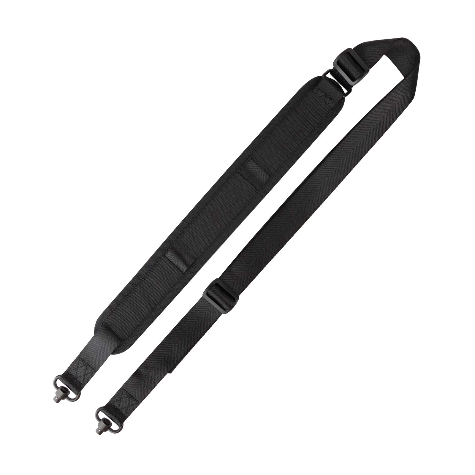 ToopMount Tactical 2 Point Rifle Sling Universal QD Swivel Traditional Two Point Sling with Easy Length Adjuster Shoulder Pad Adjustable Strap Longest 71.65'' for Outdoor Hunting (Black)