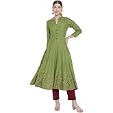 Yash Gallery Women's Rayon Floral Printed Anarkali Kurta For Summer