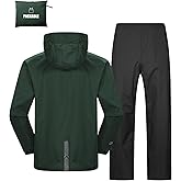Outdoor Ventures Packable Rain Suit for Men Lightweight Waterproof Breathable Rain Gear for golf Rain Jacket Pants
