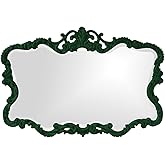 Howard Elliott Collection Antiqued Talida Red Ornate Mirror for Wall, Large Focal Point Rectangular Bedroom Living Room & Van