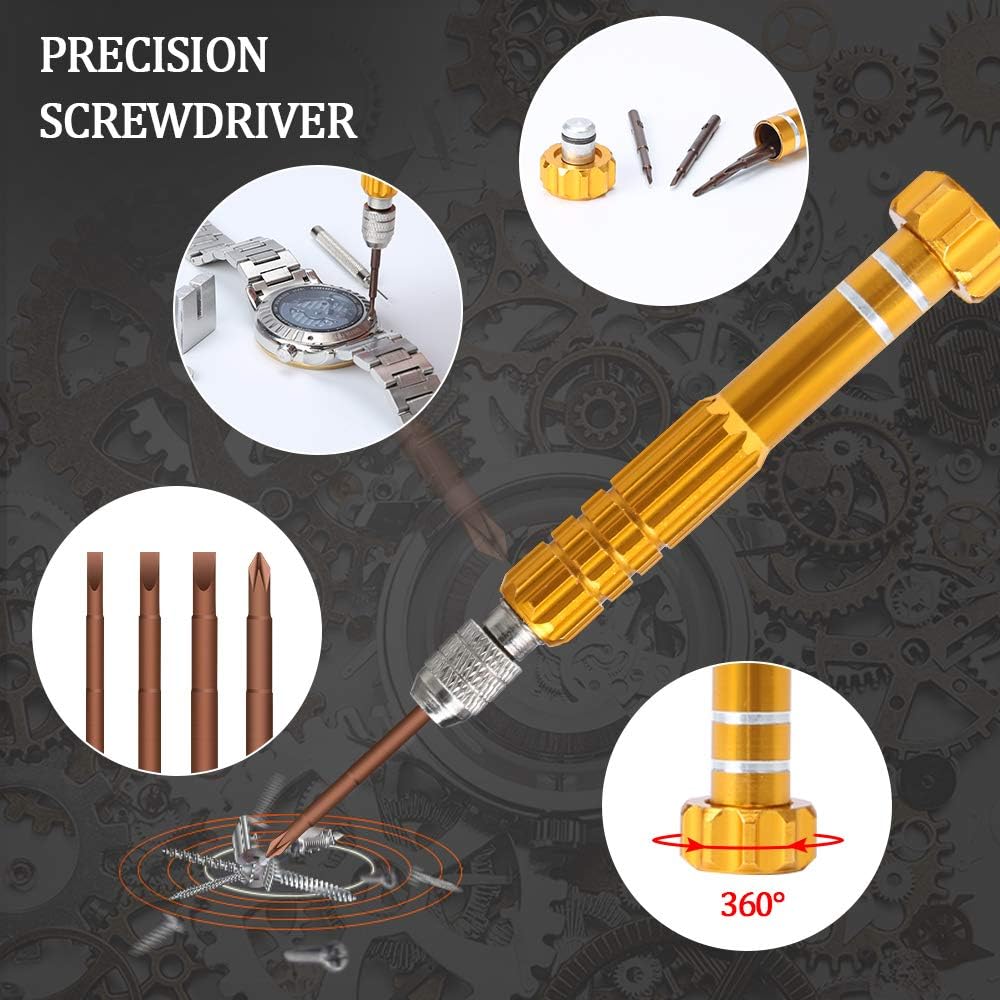 Watch Repair Tools Kits, Kingsdun Upgraded Version 149pcs Watches Battery Replacement Watchband Link Remover Spring Bar Tool Kit with Carrying Case and Instruction Manual - - 