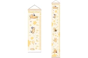 GUAWUBIANG Classic Winnie Height Chart for Wall Decor, Cute Winnie Decor Height Chart for Boys Girls, Height Measurement for Bedroom Wall Hanging, Perfect for Toddler Nursery Room Decor Height Wall Chart