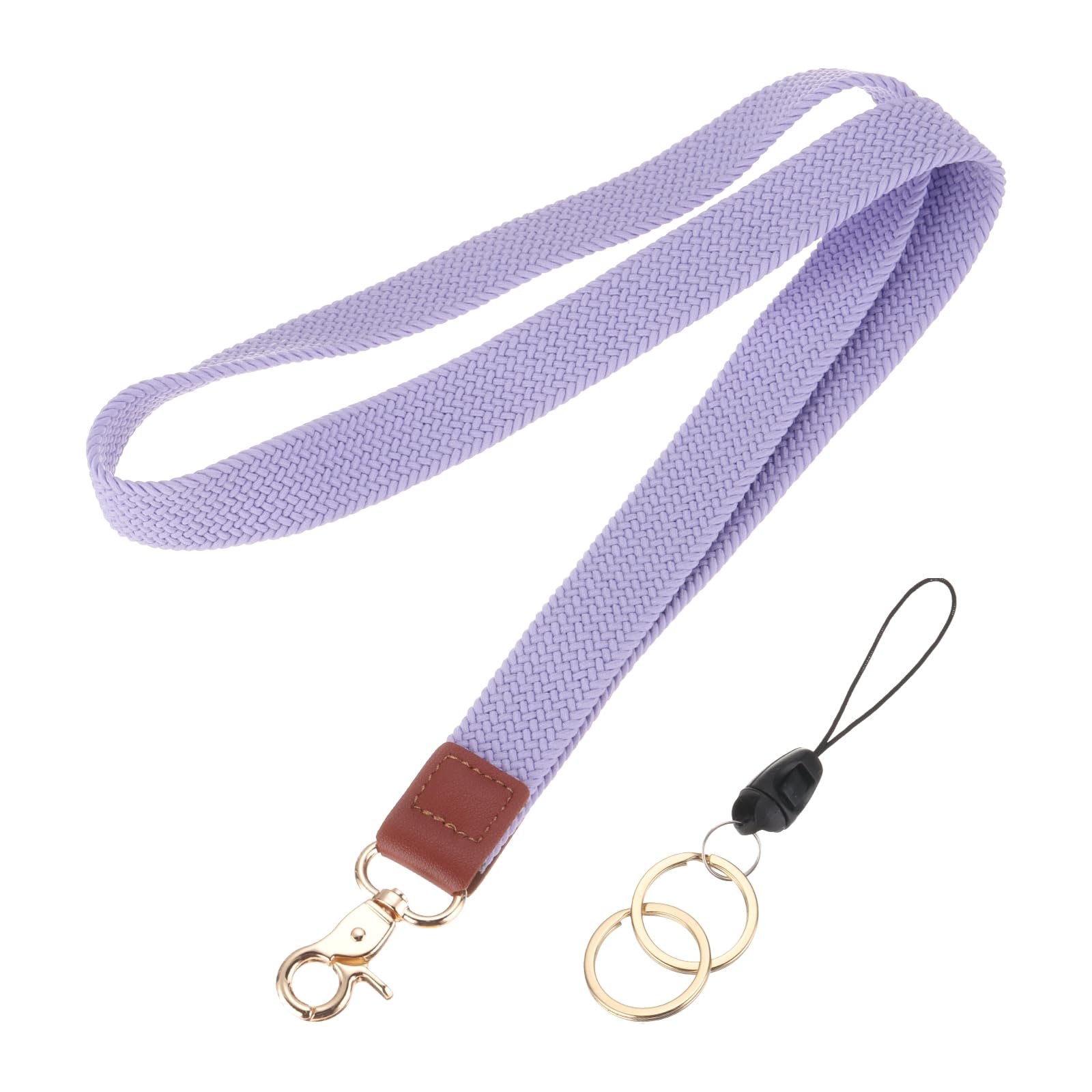 PATIKIL Stretchy Neck Lanyard, Elastic Badge Lanyard with Metal Clasp for Teacher Women Men 1 Set Keychain Long Lanyard for Wallet Keys ID Card, Light Purple