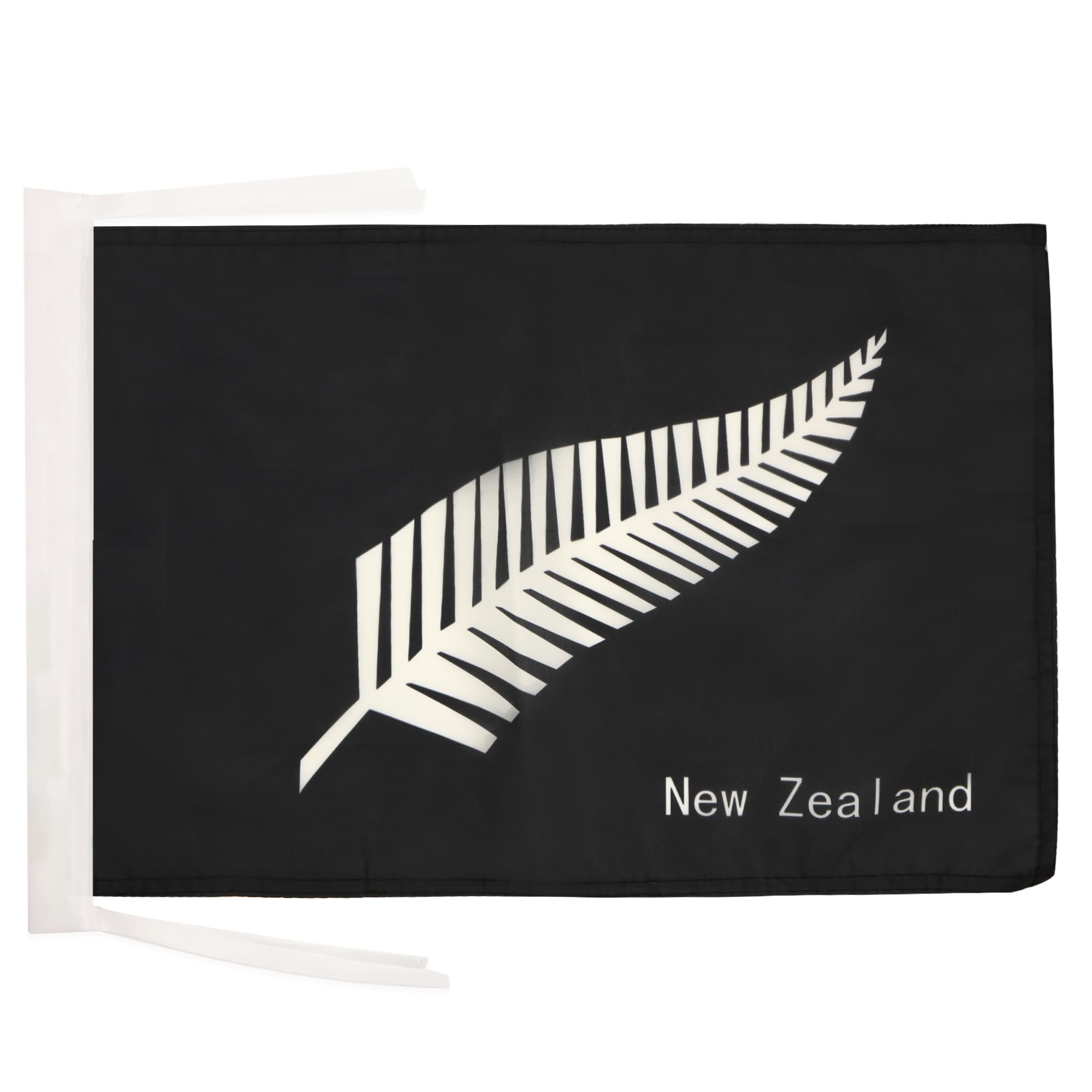 AZ FLAG - New Zealand Fern Flag - 18'' x 12'' - 100% Polyester Black New Zeleander Small Banner with Two Cords - Fade Resistant - Vivid Colors - 18x12 in - 45x30 Cm