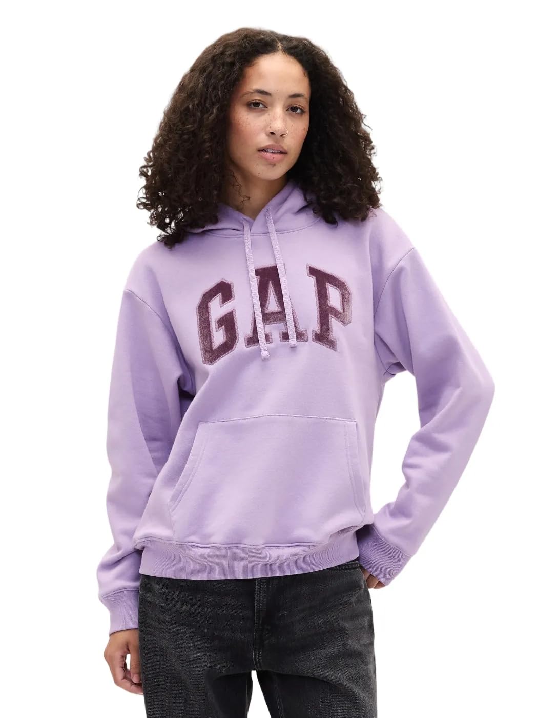 GAP womens Heritage Logo Pullover Hoodie Purple Tune XXL