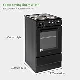 Willow WE50SSB 62L Freestanding Electric Cooker 50cm Wide Black view 7