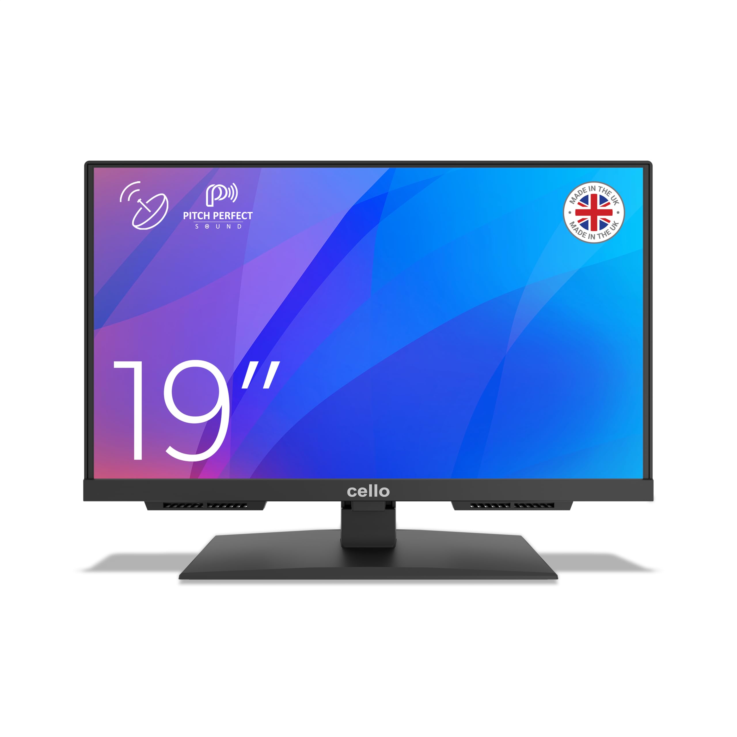 Cello C1924SH 19" Full HD LED Frameless TV Made in UK - Freeview HD, Built-in Satellite Receiver (DVB-S2), HDMI, USB Recording & Pitch Perfect Sound – Ideal for Kitchens, Lounges and Compact Spaces
