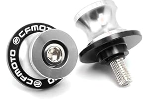 GZDLMOTO 10MM 675SS Swing Arm Spools Sliders Stand Pool Screws Fit For CFMOTO 675SS Stand Frame Slider Crash Bar Accessories,CNC T6061 Aluminum (Silver)