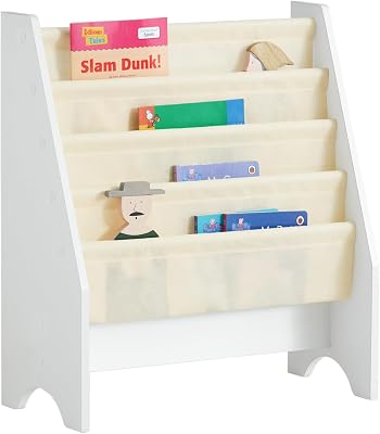 Librería Infantil 4 Bolsillos Tela Soporta hasta 25kg 62x30x71cm
