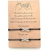 N/Q Handwoven Pinky Promise Matching Distance Bracelets for Women Men Best Friends Couples Gift Adjustable Bracelet for Family Mom Friendship Jewelry-infinity