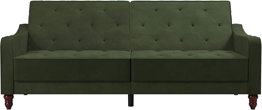Amazon Com Novogratz Convertible Green Velvet Vintage Mid Century