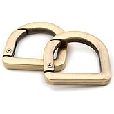 Metal D-Rings, 10PCS Spring Opening Purse Making Clip Key Ring Holder (Brushed Brass)