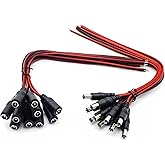 CENTROPOWER DC Power Cable 12V 5A Plugs Male Female Connectors for CCTV Security Camera Pigtail Power Adapter Connectors (5.5