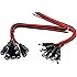 CENTROPOWER 12V 5A DC Pigtail Power Cord, Real 18AWG, 10 Pairs | Male Female Barrel Plug Connector, 5.5mm x 2.1mm Power Adapt