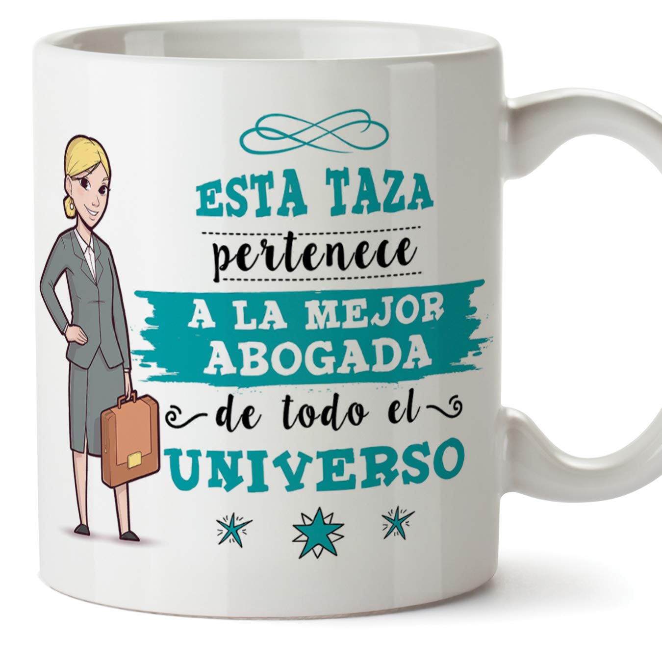 MUGFFINS Abogada Tazas Originales de café y Desayuno para Regalar a Trabajadores Profesionales - Esta Taza Pertenece a la Mejor Abogada del Universo