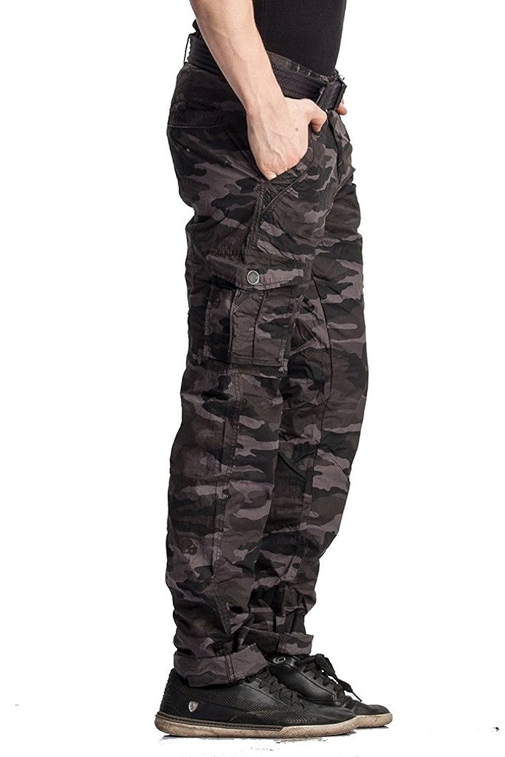 verticals men's cotton army print cargo pants