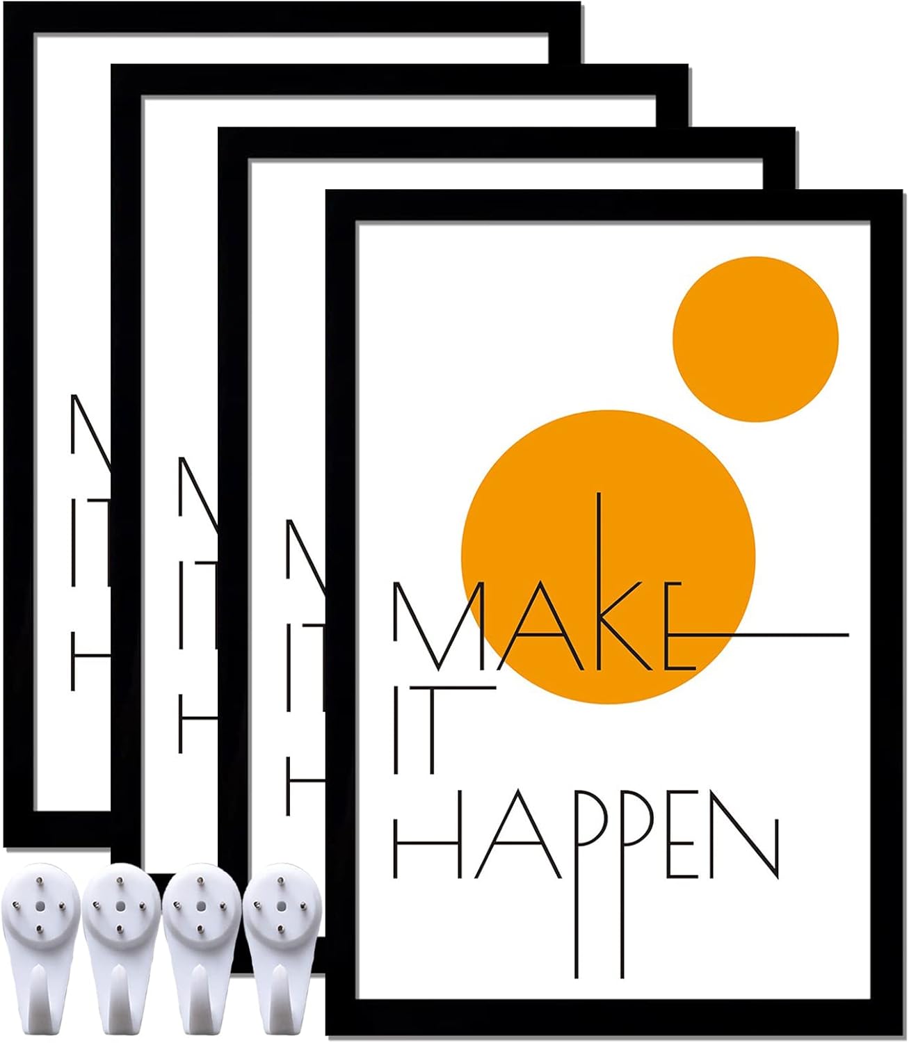 Photo Albums, Frames & Accessories - ijuerybai 16x24 Picture Frame Set of 4, Black 16 x 24 Frame High Transparent Wall Gallery Poster Canvas Photo Frames for 16 by 24 inches