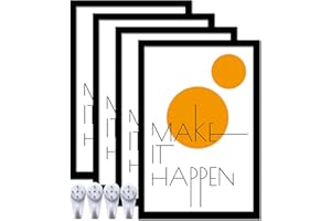 ijuerybai 16x24 Picture Frame Set of 4, Black 16 x 24 Frame High Transparent Wall Gallery Poster Canvas Photo Frames for 16 by 24 inches