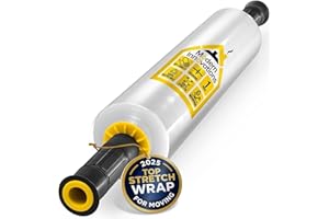 Modern Innovations 15 Inch Clear Stretch Wrap Roll with Handles (1 Roll-1000 Feet) Heavy Duty Shrink Wrap for Moving, Packing Supplies for Wrapping Furniture, Industrial Plastic Pallet Cling