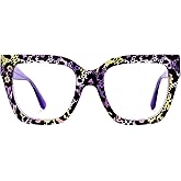 Zeelool Square Blue Light Glasses for Women Stylish Eyeglasses Frames Non Prescription Trendy Designer Thick Eyewear
