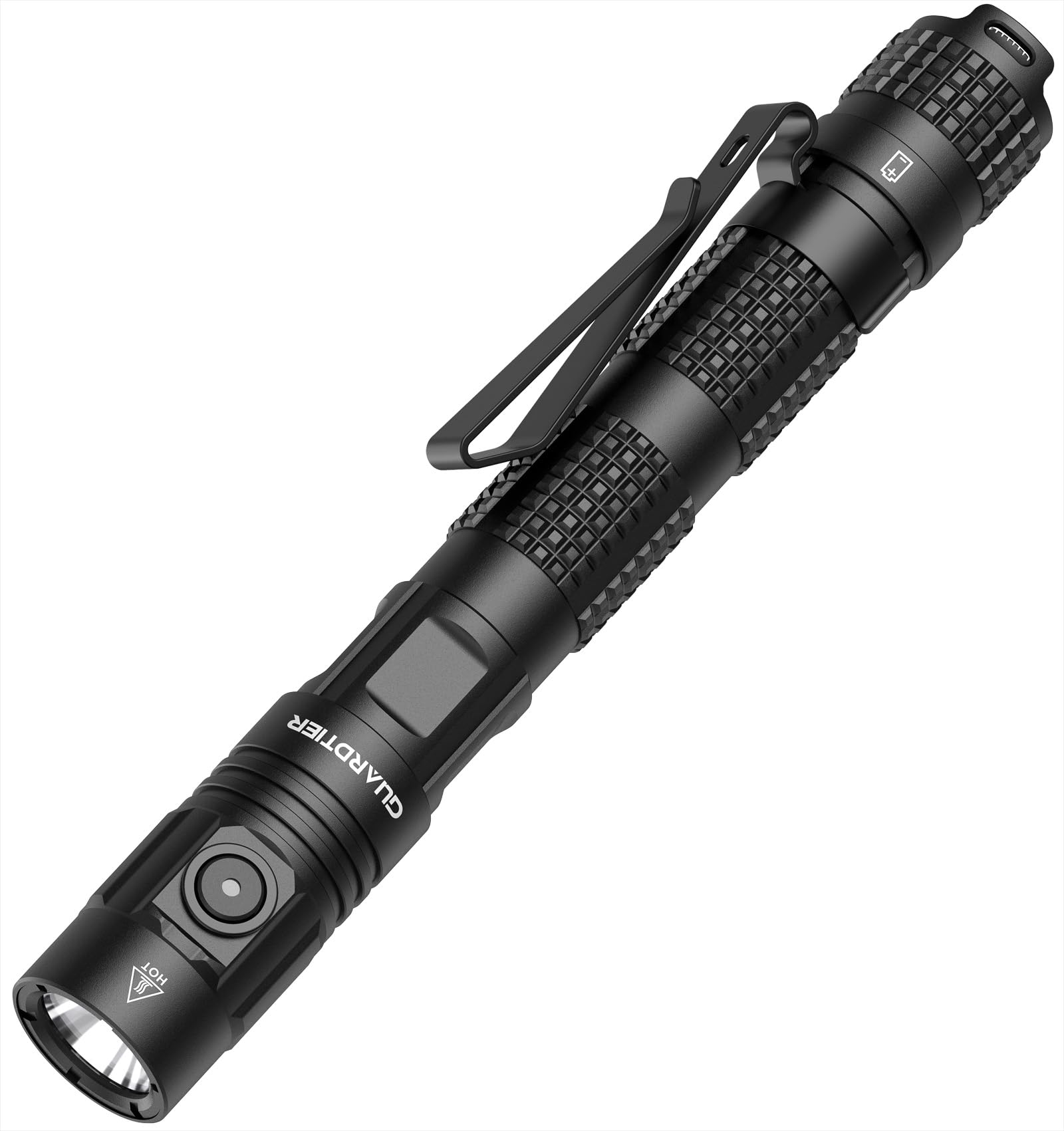 Photo 1 of Guardtier ML70 1500 Lumen EDC Flashlight Rechargeable, Pen Style Self Defense Compact Tactical Flashlight with 2AA Dual Power, IPX7 Waterproof Pocket light for Camping, Emergencies, Outdoor Activities