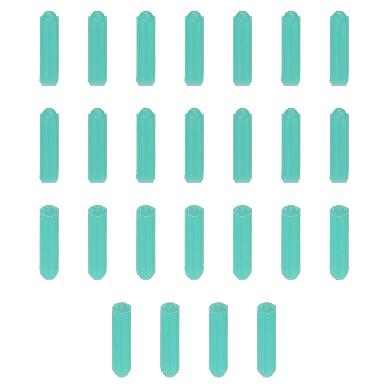 DTGN 6x29mm Wall Anchors - 25 Pack - Good for Concrete Tile Cement - Plastic Drywall Plugs Anchors Screws Expanding Plastic Screw Anchors - Blue