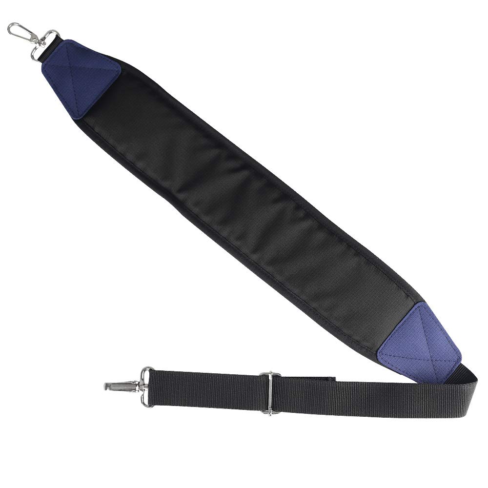 Big Teeth Golf Bag Shoulder Strap Single Padded Adjustable Universal Replacement with 2 Stainless Metal Hooks Black&blue