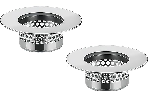Bathroom Sink Strainer (2 Pack), Bathtub Drain Cover Lavatory Sink Drain Strainer Hair Catcher for Laundry Utility RV Sink, S
