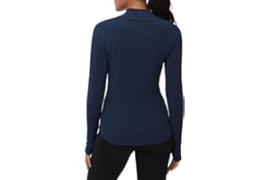 THE GYM PEOPLE Fleece Mock Turtleneck Pullover Base Layer Shirts Long Sleeve Workout Tops with Thumb Hole