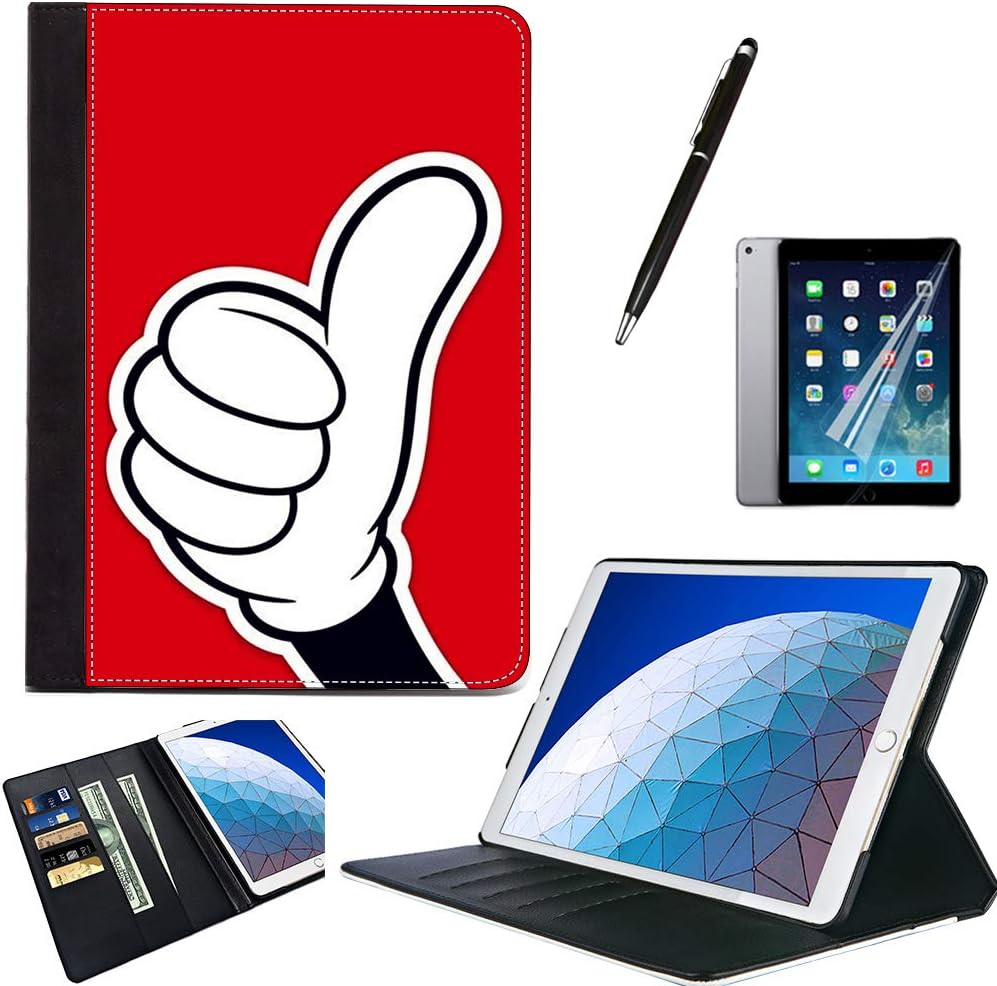 LJX iPad 5th/ 6th Generation Case iPad Air 2/iPad Air Case Mickey Mouse PU Leather Wallet Kickstand Flip Cover Card Slots Protective Flip Shockproof Heavy Duty Shell for iPad 9.7 Inch 2017/2018#A