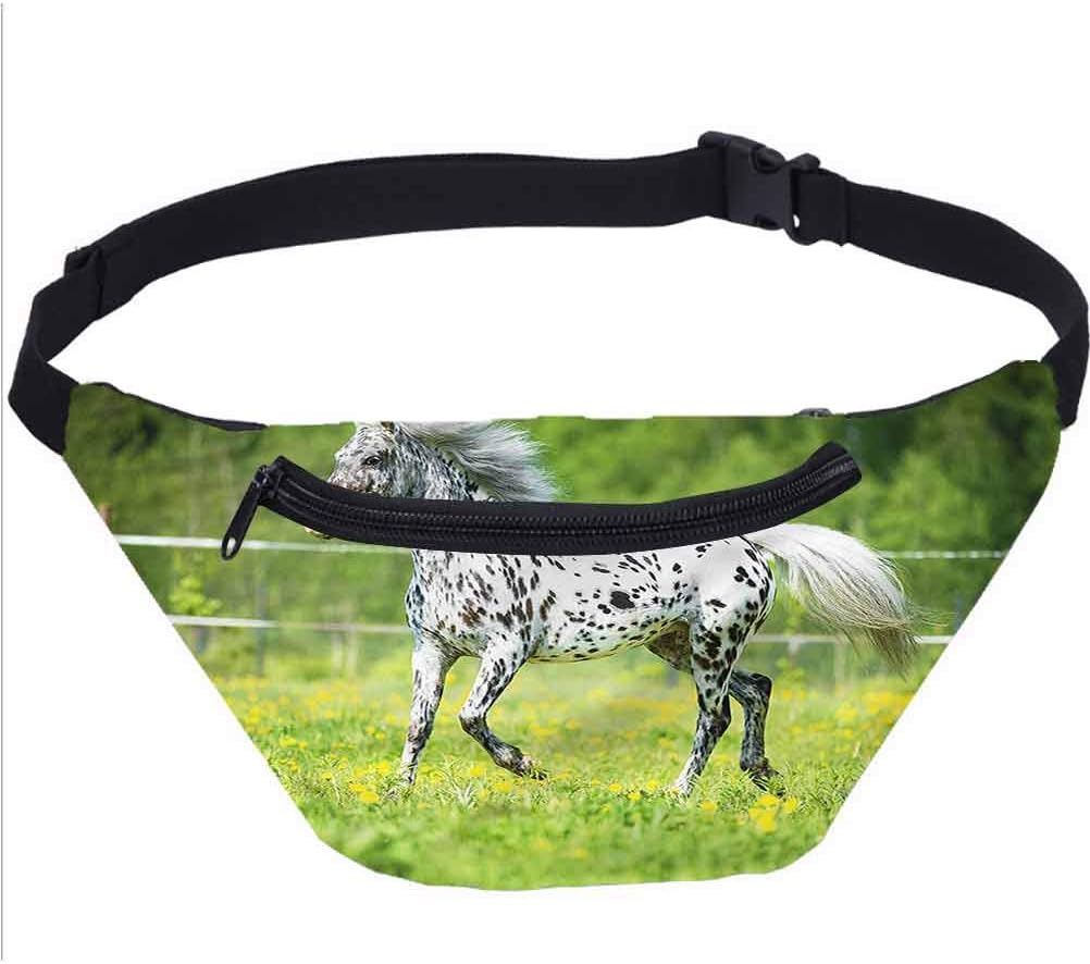Horse Fanny Pack,Running Appaloosa Stallion Waist Bag for Women Men