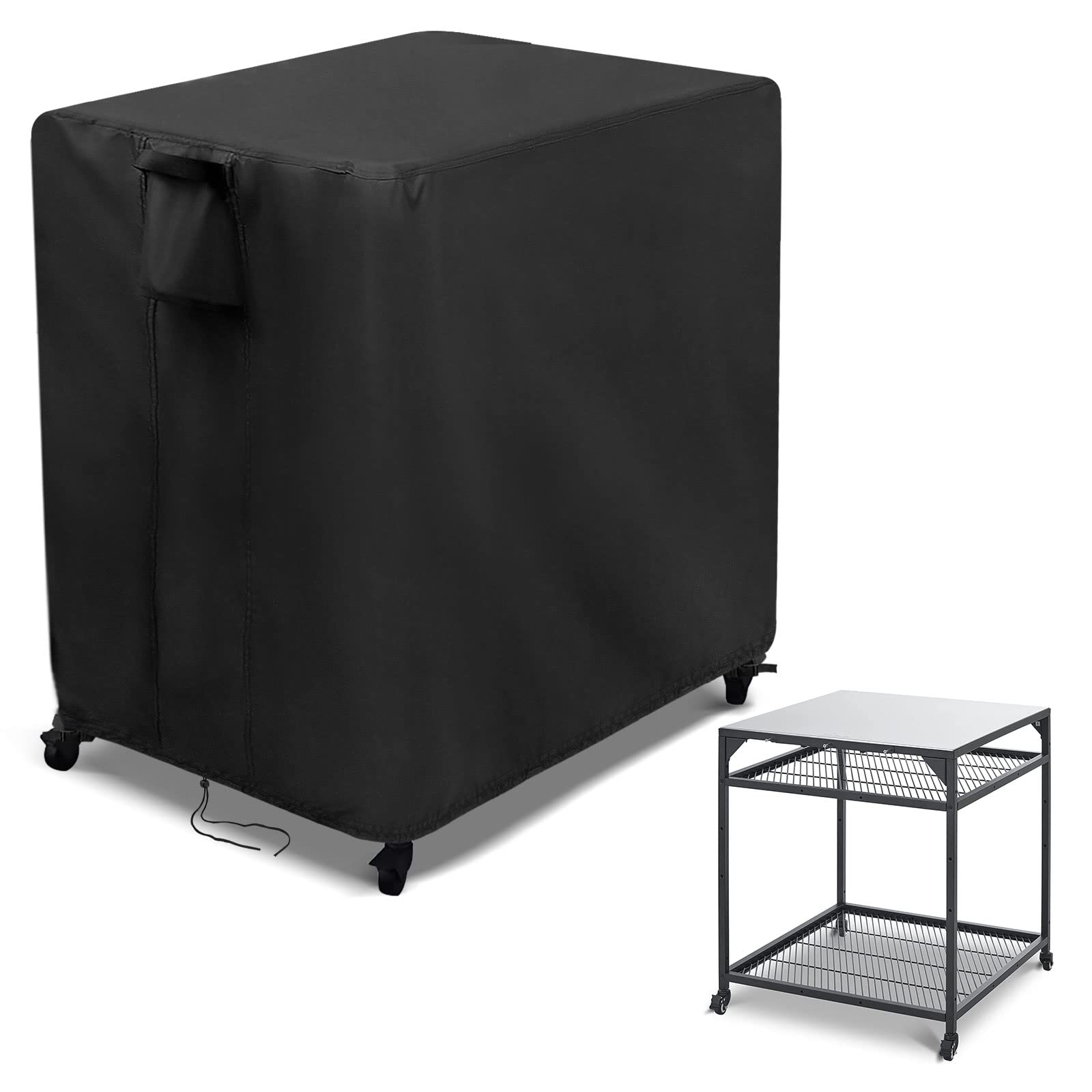 Kingling Outdoor Pizza Oven Table Cover for Ooni Large Tables, Waterproof Outdoor Grill Table Covers Pizza Oven Stand Covers (Cover Only) - 82 x 82 x 90 cm