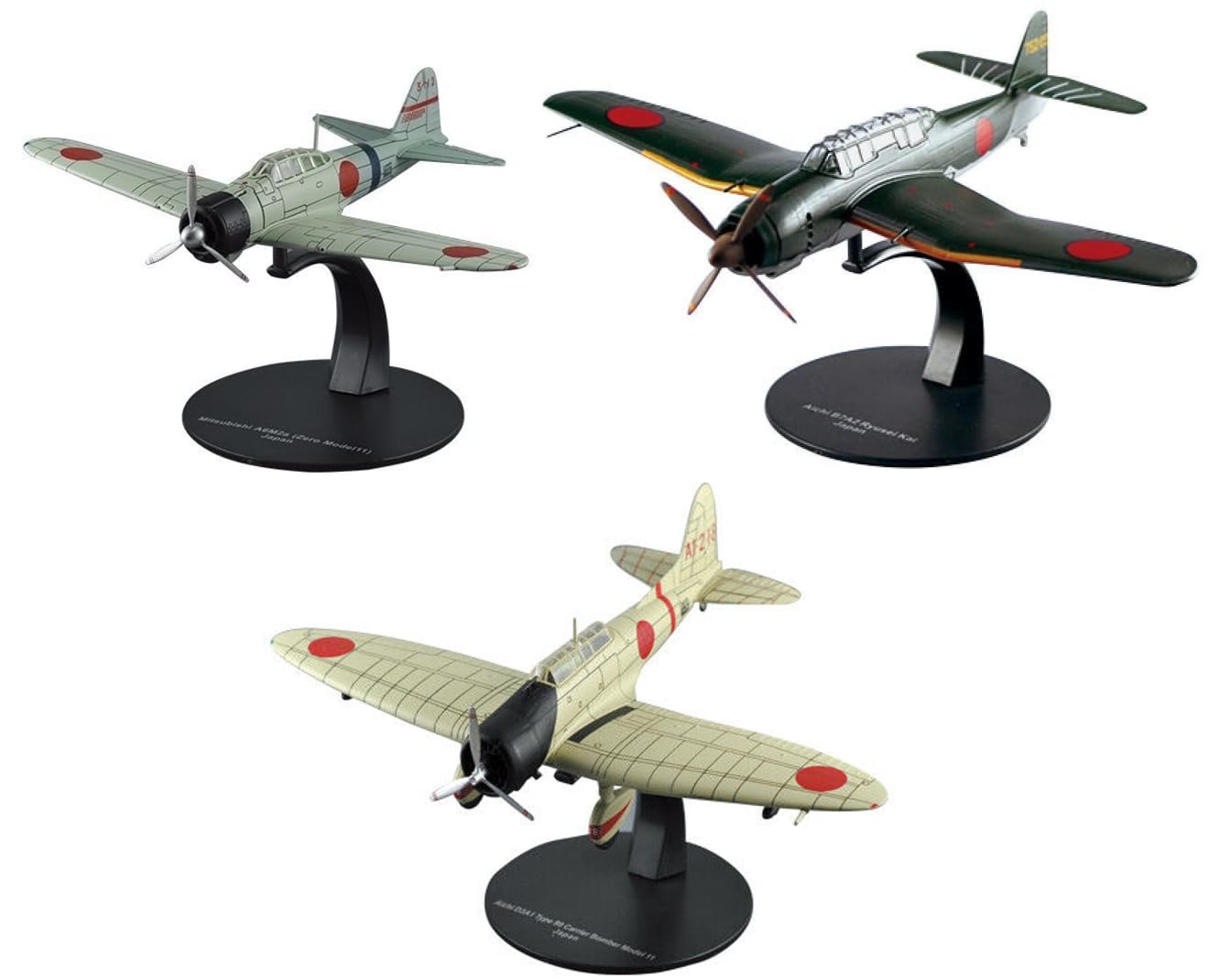 OPO 10 - Set of 3 Japanese WW2 fighter planes 1/72 compatible with Aichi + Mitsubishi - G10+14+19- NG32