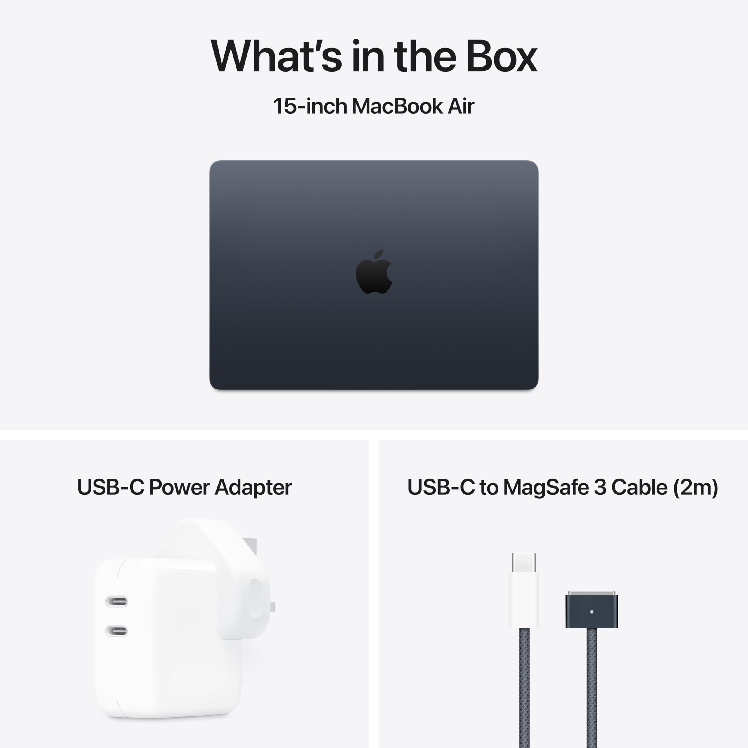 Apple 2025 MacBook Air 15-inch Laptop with M4 chip: Built for Apple Intelligence, 15.3-inch Liquid Retina Display, 16GB Unified Memory, 256GB SSD Storage, 12MP Center Stage Camera, Touch ID; Midnight