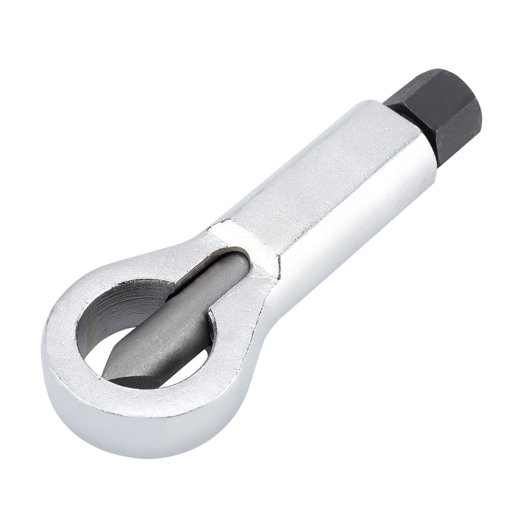 Metal Nut Splitter Cracker, Rusted Broken Damaged Corroded Stuck Nut Removing Splitting Tool 4Sizes Remover Splitter for Removing Broken Damaged Corroded Stuck Nuts Silver(Product Only One,Not a Set)