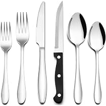Lot de 72 couverts en acier inoxydable noir - CEKEE Ensemble d'ustensiles de cuisine, couverts pour la maison et le restaurant, ensemble de couteaux, fourchettes et cuillères de qualité supérieure