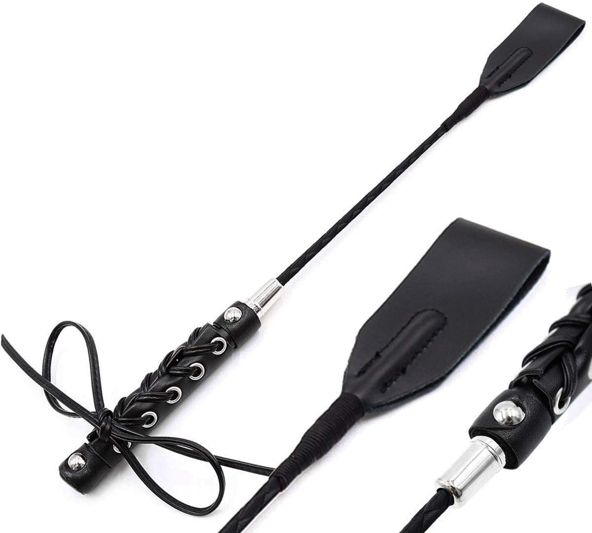 18" Real Riding Crop Braided Handle with Genuine Leather Top | Premium Quality Crops | Equestrianism Horse Crop: Sports & Outdoors