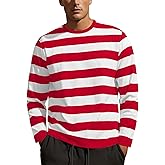 Zengjo Mens Striped T Shirt Short/Long Sleeve Crewneck Tee