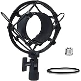 Boseen Microphone Shock Mount Mic Holder, Anti-Vibration Suspension Shock Mount Mic Holder Clip for 43mm-47mm Diameter Conden
