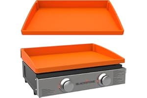 BSTTEK Silicone Griddle Cover for Blackstone Grill 22 Inch,Full-Edge Protective Blackstone Cover,Heavy Duty Food Grade Silicone Mat,All Season Griddle Accessories(Orange)