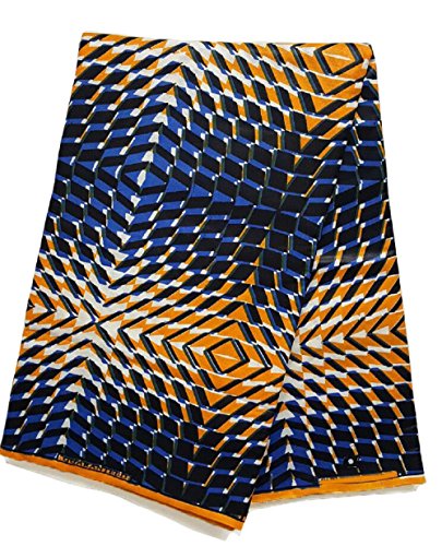 Blue and Orange African Print Fabric (6 yards)