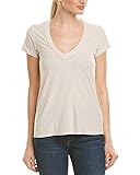 James Perse Women's Relaxed Casual V-Neck Short Sleeve Shirt