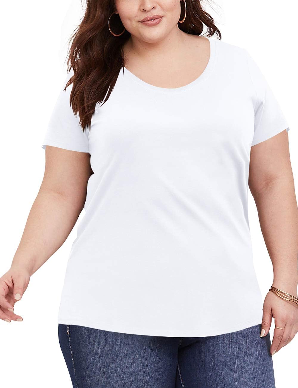 liher Women's Plus Size Tops Casual Short Sleeve Basic Summer T Shirt