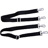 Horse Blankets Sheets Leg Straps Detachable Adjustable Elastic Black -Pair