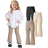 Witwot 3 Pack Baby Girls Flare Pants Soft Cotton Toddler Bell Bottom Leggings Infant Clothes Size 18M-5T