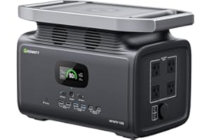 GROWATT Infinity 1300 Portable Power Station, 1800W Electric Solar Generator,1382Wh LiFePO4 Battery, 14 Outlets for Home Backup, Power Outages,Outdoor Camping (Solar Panel Optional)